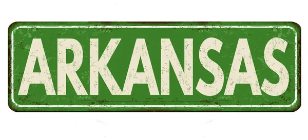 Arkansas vintage rozsdás fém jel — Stock Vector