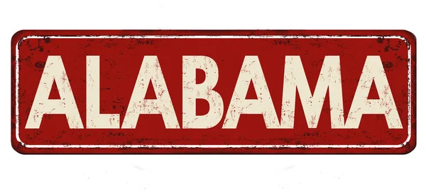 Alabama vintage zardzewiały metal znak — Wektor stockowy