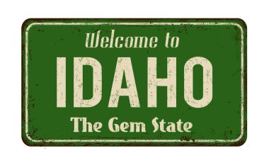 Idaho vintage paslı metal işareti