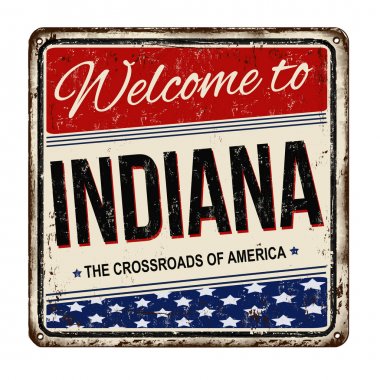 Indiana vintage paslı metal işareti