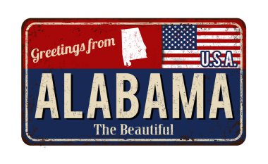 Alabama vintage paslı metal selamlar imzalamak