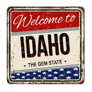 Idaho vintage paslı metal işareti