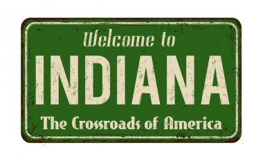 Indiana vintage paslı metal işareti