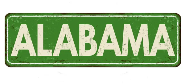 Alabama vintage rusty metal sign — Stock Vector