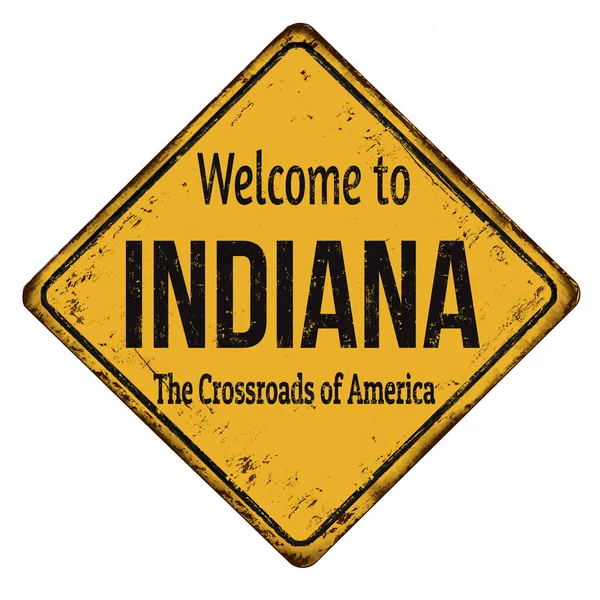 Indiana vintage rusty metal sign — Stock Vector