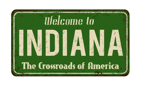 Indiana vintage rusty metal sign — Stock Vector