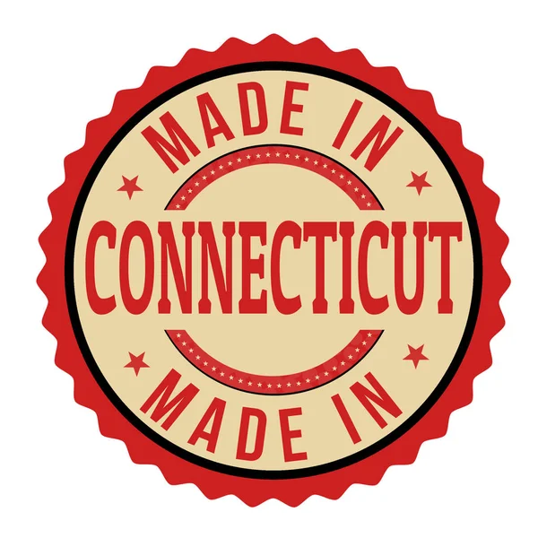 Fabriqué au Connecticut signe ou timbre — Image vectorielle