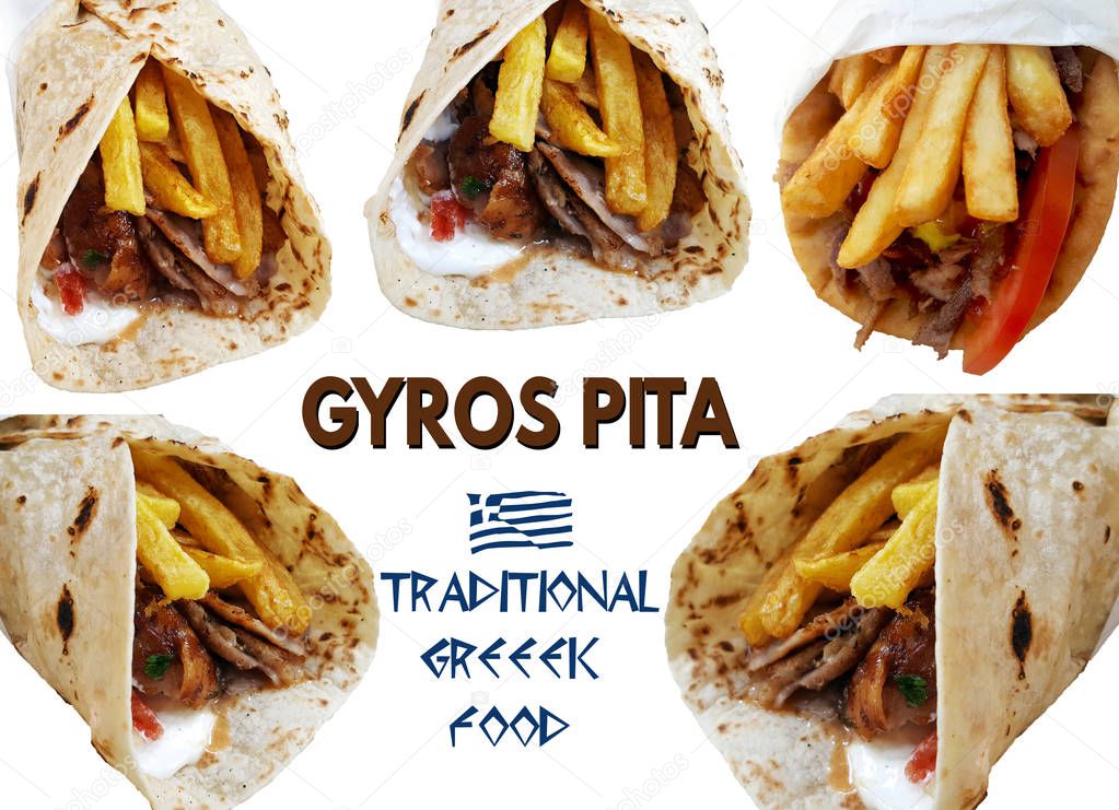 Greek gyros pita collection set 