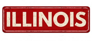 Illinois vintage paslı metal işareti