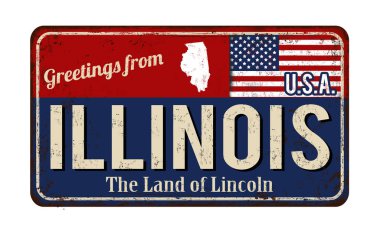Illinois vintage paslı metal selamlar imzalamak