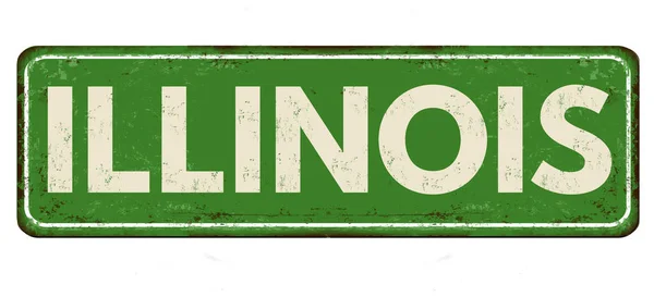 Illinois vintage rusty metal sign — Stock Vector