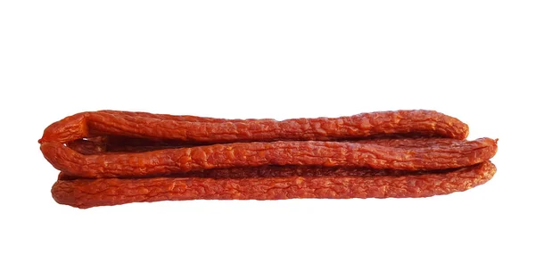 Kabanossi sausages on white — Stock Photo, Image
