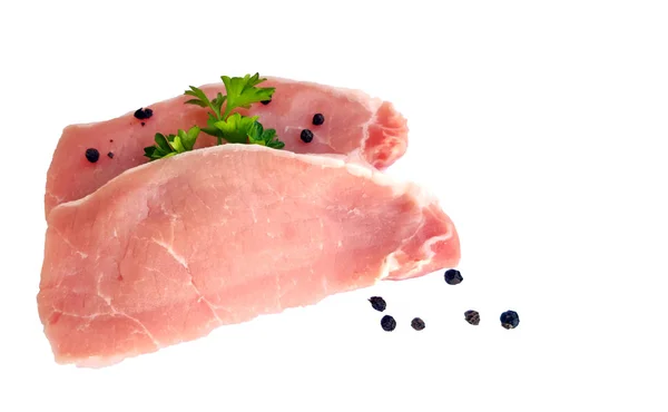 Rauw varkensvlees op snijplank — Stockfoto