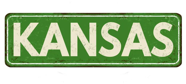 Kansas vintage paslı metal işareti — Stok Vektör