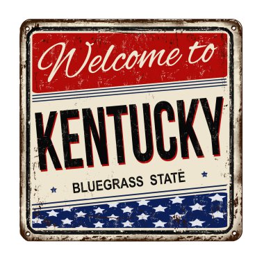 Kentucky vintage paslı metal işareti için hoş geldiniz