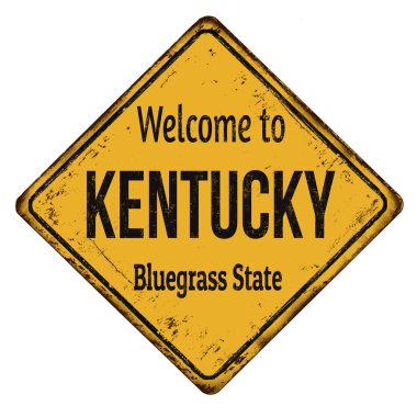 Kentucky vintage paslı metal işareti için hoş geldiniz