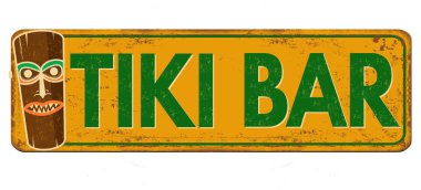 Tiki bar vintage paslı metal işareti