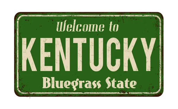 Bem-vindo ao sinal de metal enferrujado do Kentucky — Vetor de Stock