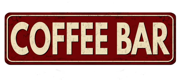 Bar kawowy vintage zardzewiały metal znak — Wektor stockowy