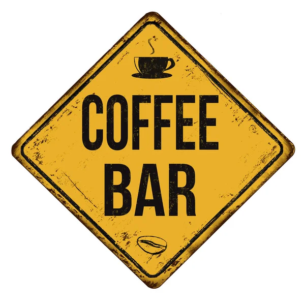 Coffee bar vintage Rostig metall skylt — Stock vektor