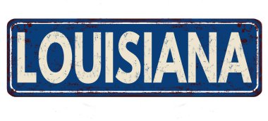 Louisiana vintage paslı metal işareti
