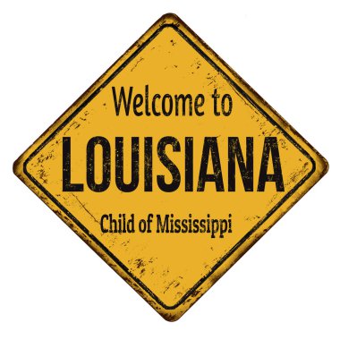 Louisiana vintage paslı metal işareti için hoş geldiniz