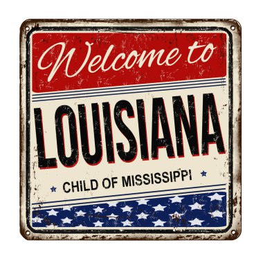 Louisiana vintage paslı metal işareti için hoş geldiniz