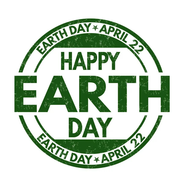 Feliz Día de la Tierra signo o sello — Archivo Imágenes Vectoriales