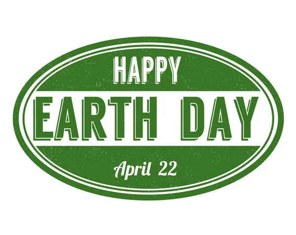 Feliz Día de la Tierra signo o sello — Archivo Imágenes Vectoriales