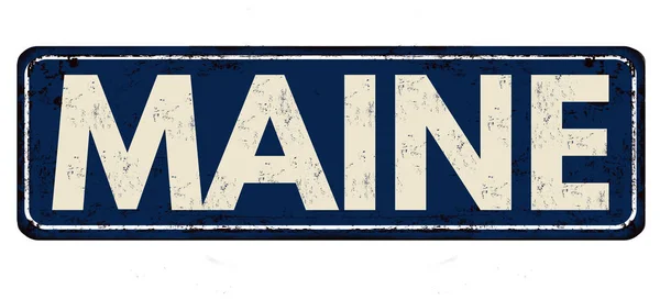 Maine vintage rouillé signe métallique — Image vectorielle