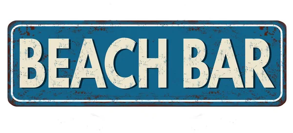 Beach Bar του ξενοδοχείου vintage Σκουριασμένο μέταλλο σημάδι — Διανυσματικό Αρχείο