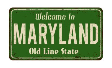 Maryland vintage paslı metal işareti için hoş geldiniz