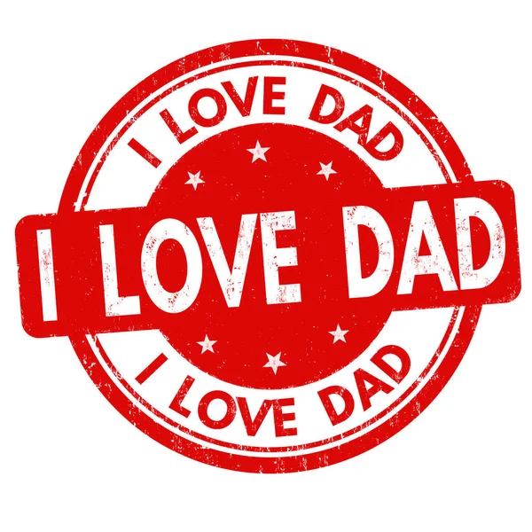 Αγαπώ τον μπαμπά σημάδι ή σφραγίδα — Διανυσματικό Αρχείο