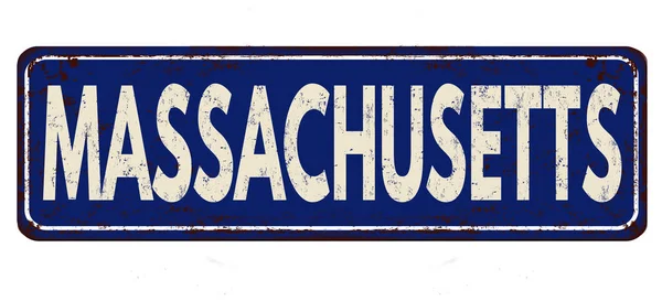 Massachusetts vintage rouillé signe métallique — Image vectorielle