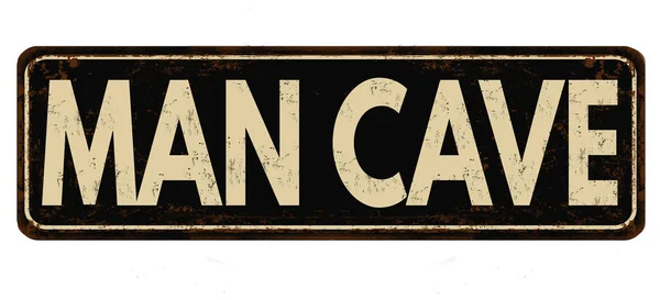 Hombre cueva vintage metal oxidado signo — Archivo Imágenes Vectoriales