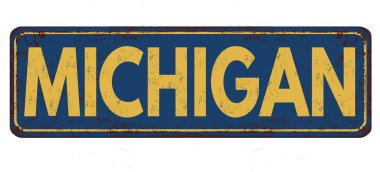 Michigan vintage paslı metal işareti