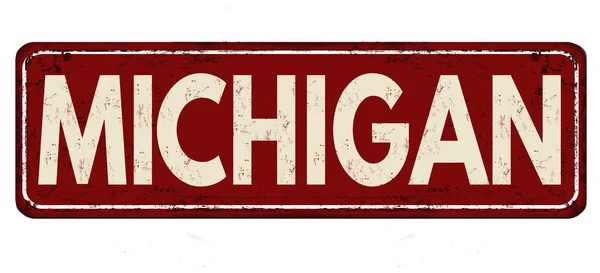 Michigan vintage roestige metalen teken — Stockvector