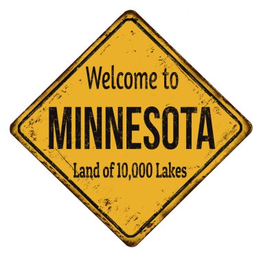 Minnesota vintage paslı metal işareti için hoş geldiniz