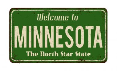 Minnesota vintage paslı metal işareti için hoş geldiniz