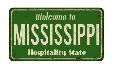 Mississippi vintage paslı metal işareti için hoş geldiniz