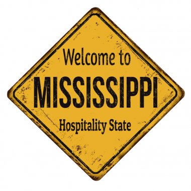 Mississippi vintage paslı metal işareti için hoş geldiniz