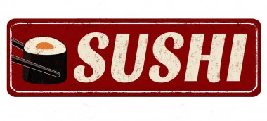 Suşi vintage paslı metal işareti