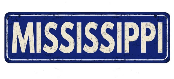 Mississippi vintage rusty metal sign — Stock Vector