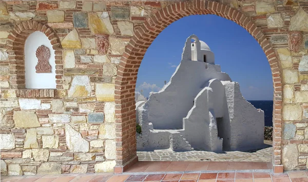 Chiesa di Panagìa Paraportiani a Mykonos — Foto Stock