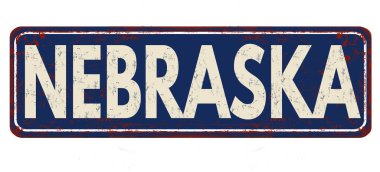 Nebraska vintage paslı metal işareti