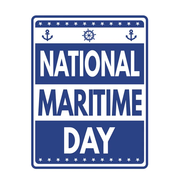 Signo o sello del Día Marítimo Nacional — Vector de stock