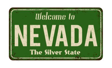 Nevada vintage paslı metal işareti için hoş geldiniz