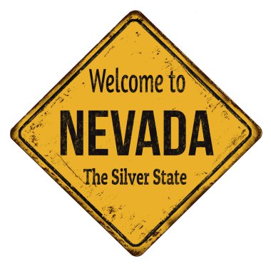 Nevada vintage paslı metal işareti için hoş geldiniz