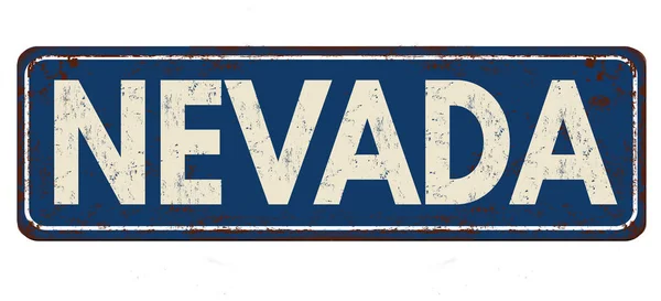 Nevada vintage rostiges Metallschild — Stockvektor