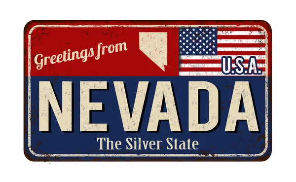 Salutations de Nevada vintage en métal rouillé signe — Image vectorielle